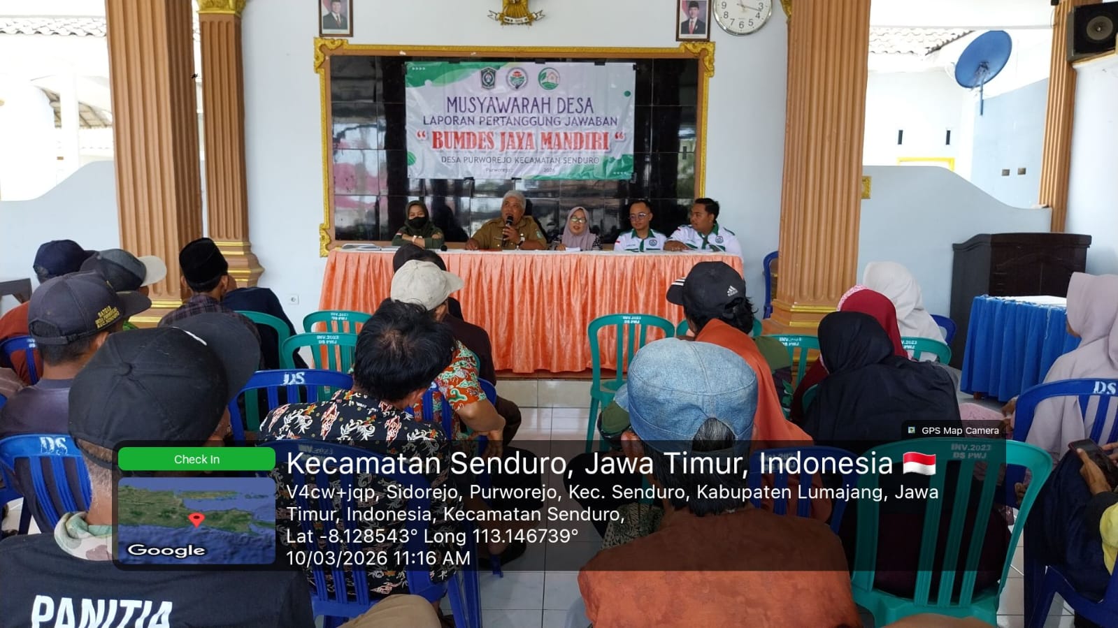 Panwascam Senduro Hadiri Musdes LPJ BUMDes Jaya Mandiri Tahun 2025, Tekankan Akuntabilitas Desa 