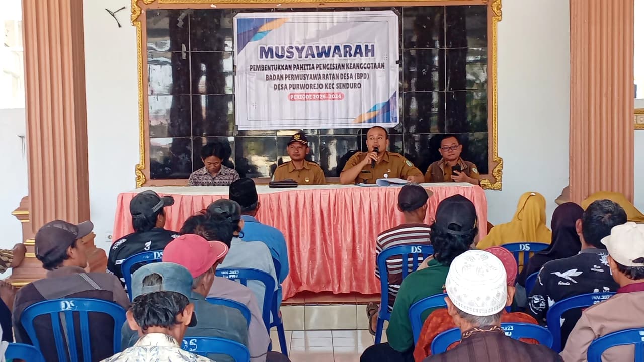 Camat Senduro Hadiri Pembentukan Panitia BPD Desa Purworejo